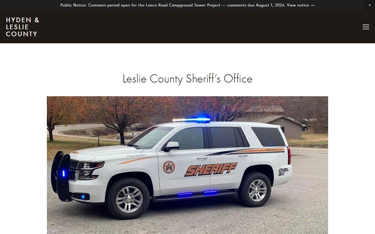 Leslie County arrest records sheriff office source