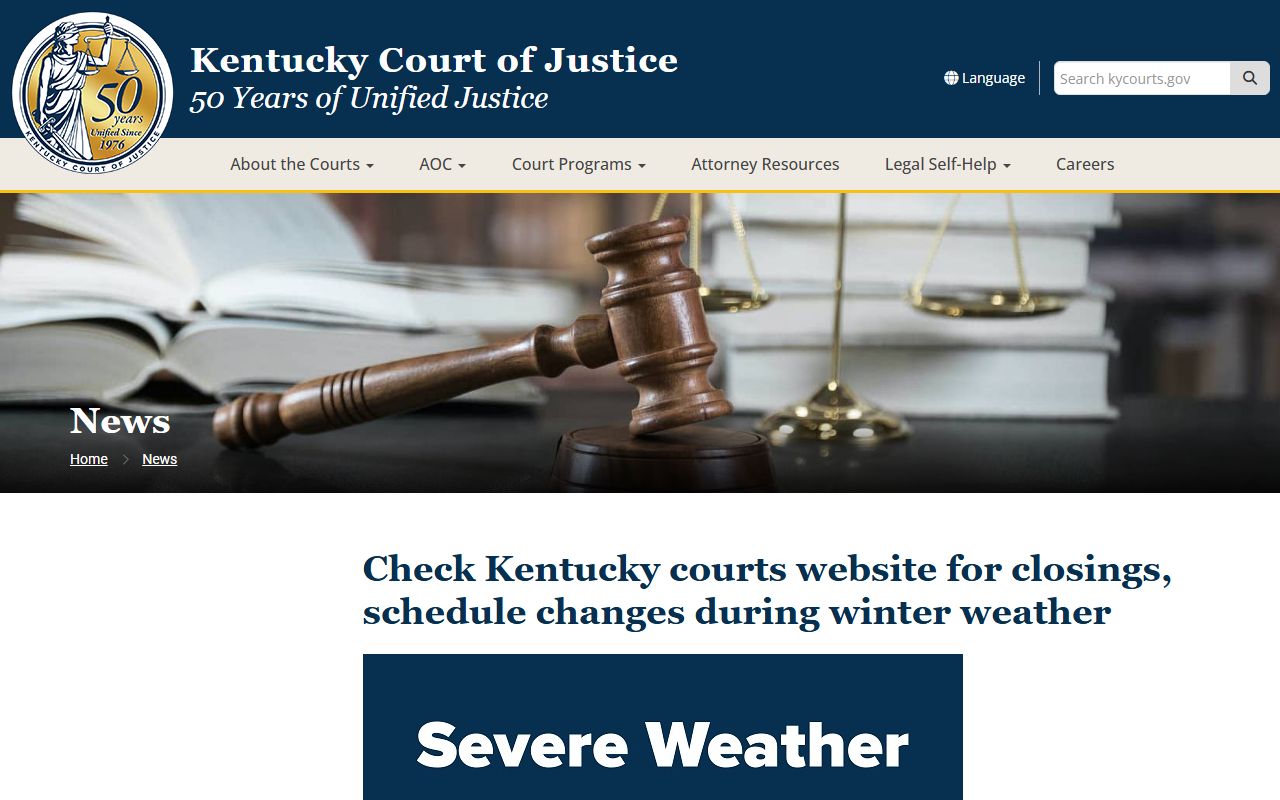 Leslie County court dockets Kentucky weather closure notice