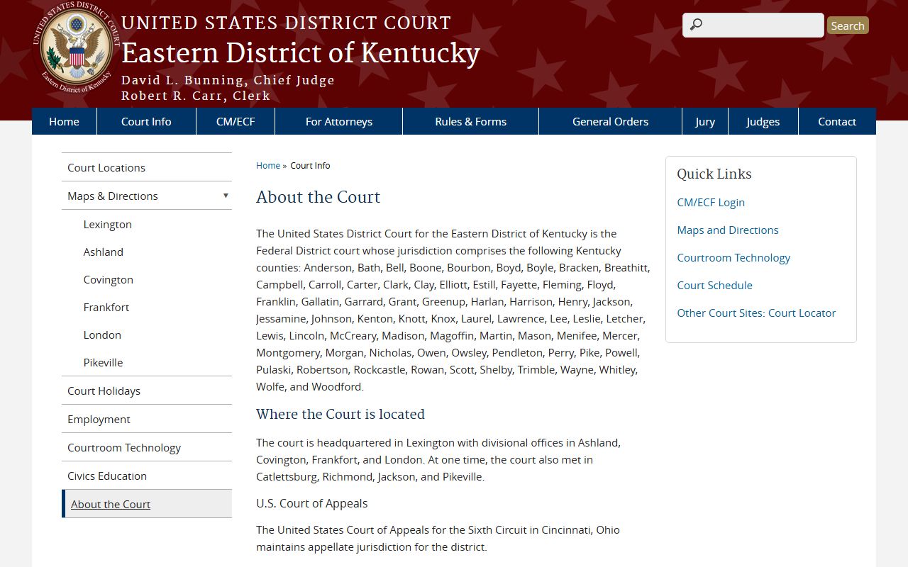 Leslie County District Court records contrasted with federal Eastern District of Kentucky