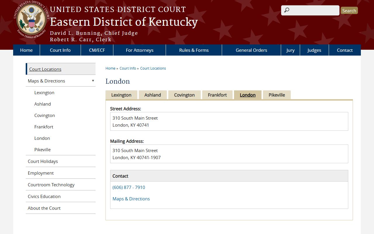 Leslie County District Court records contrasted with Eastern District London courthouse