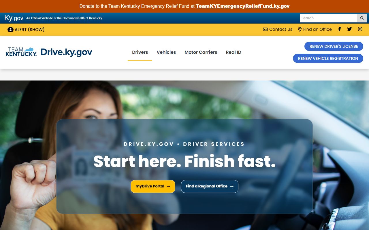 Leslie County traffic court records KYTC driver services page